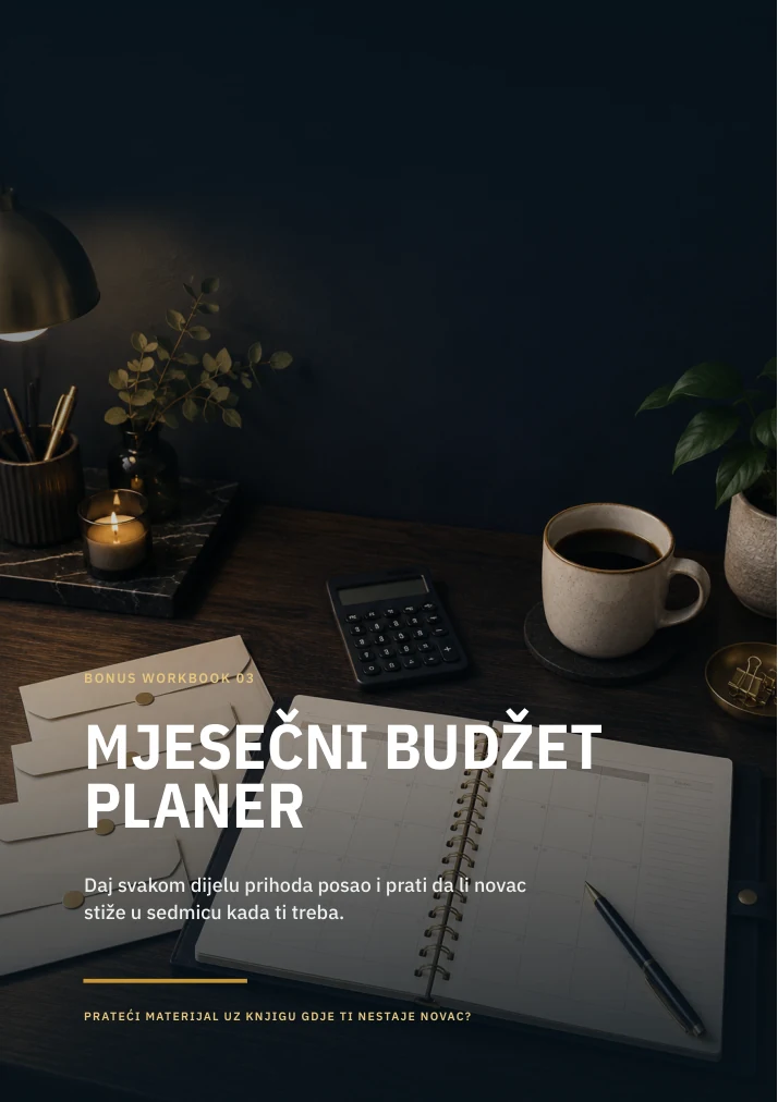 Korica bonus knjige Mjesečni budžet planer